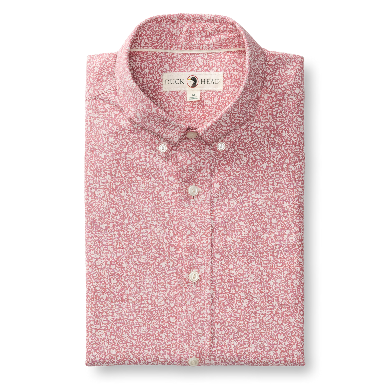 Cotton Chambray Sport Shirt - Woodville Floral - Rosewood