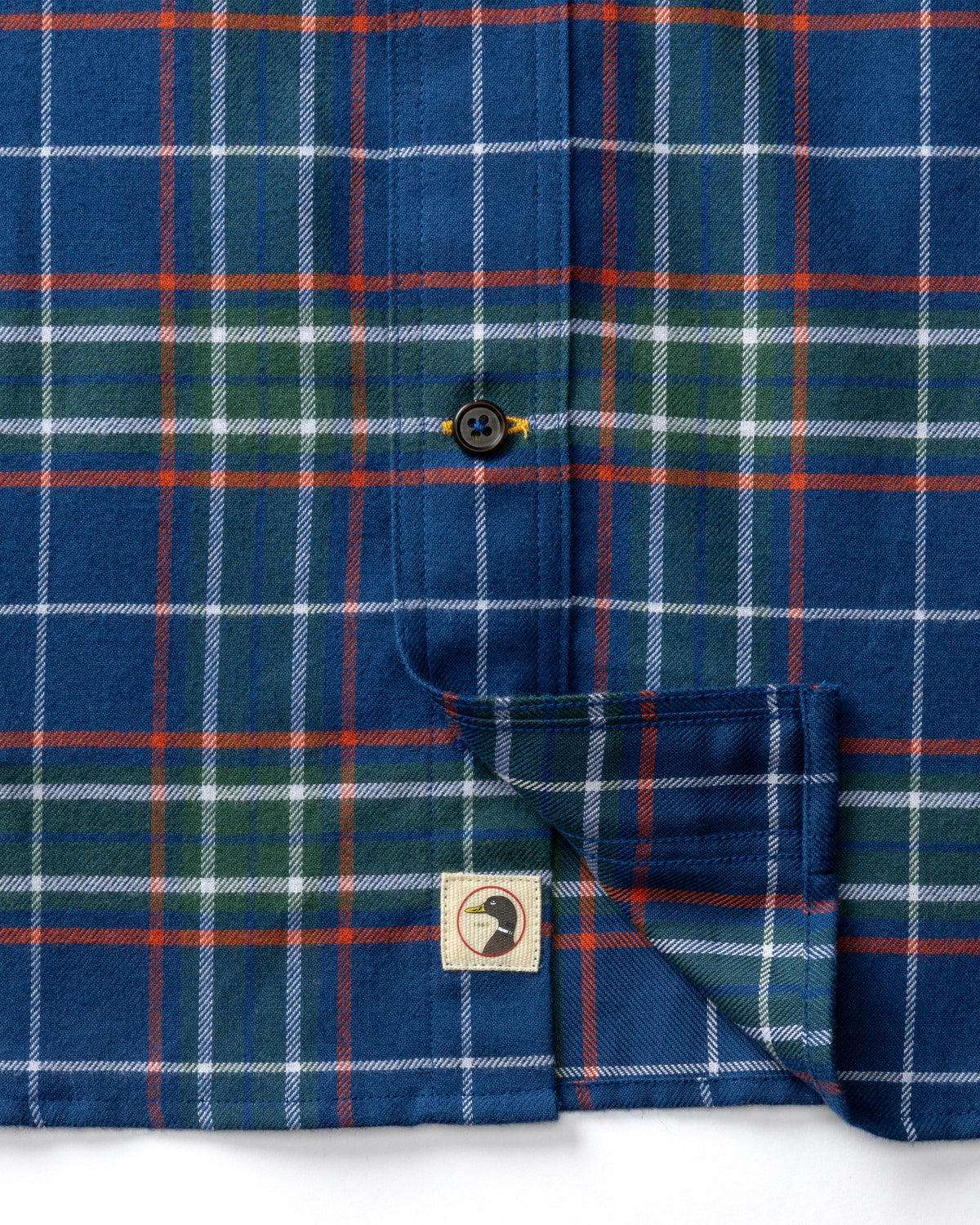 Cotton Flannel Sport Shirt - Osborne Plaid - Navy Peony