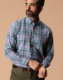Cotton Slub Sport Shirt - Colson Plaid - Midnight Teal
