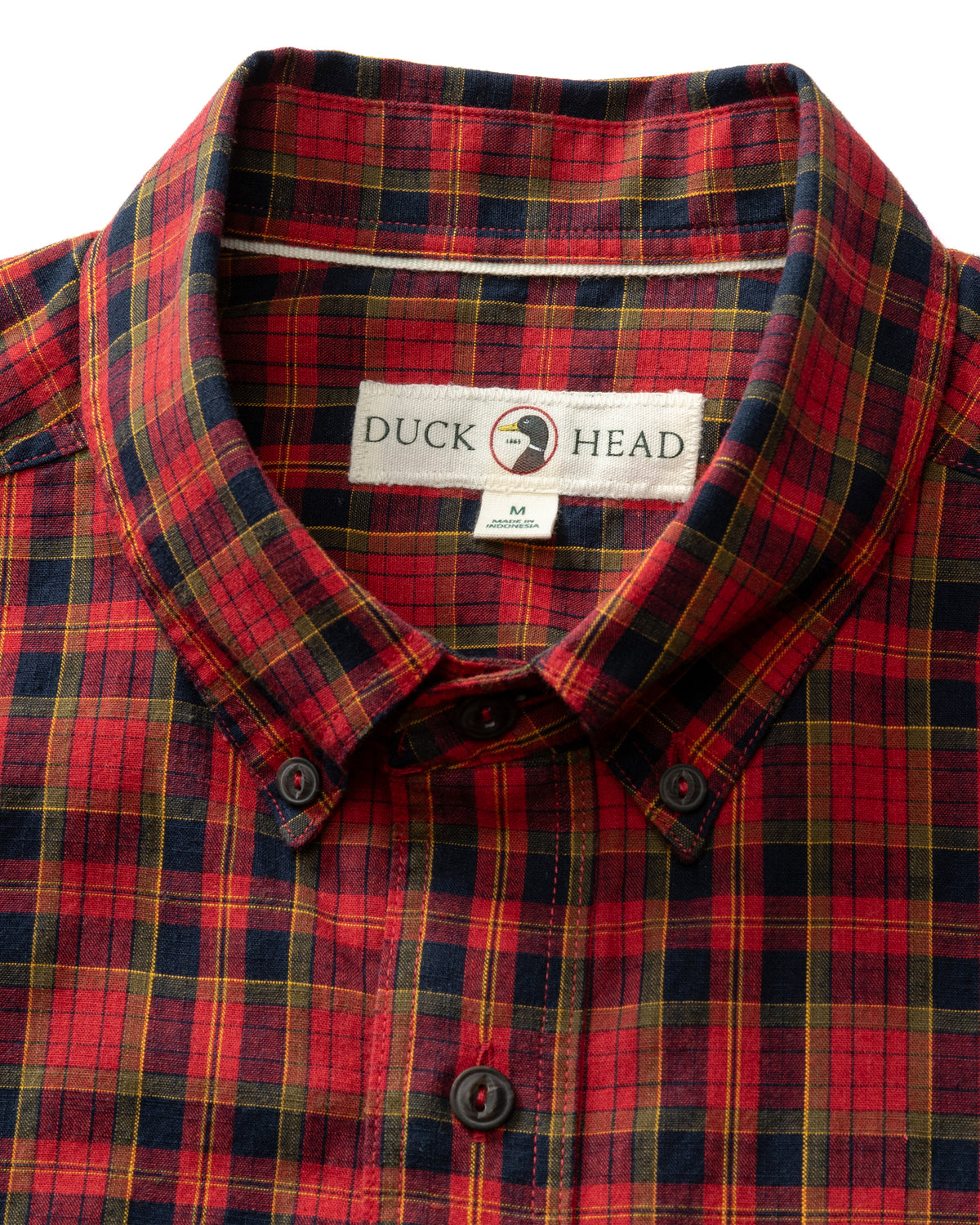Cotton Slub Sport Shirt - Yates Plaid - Pomegranate
