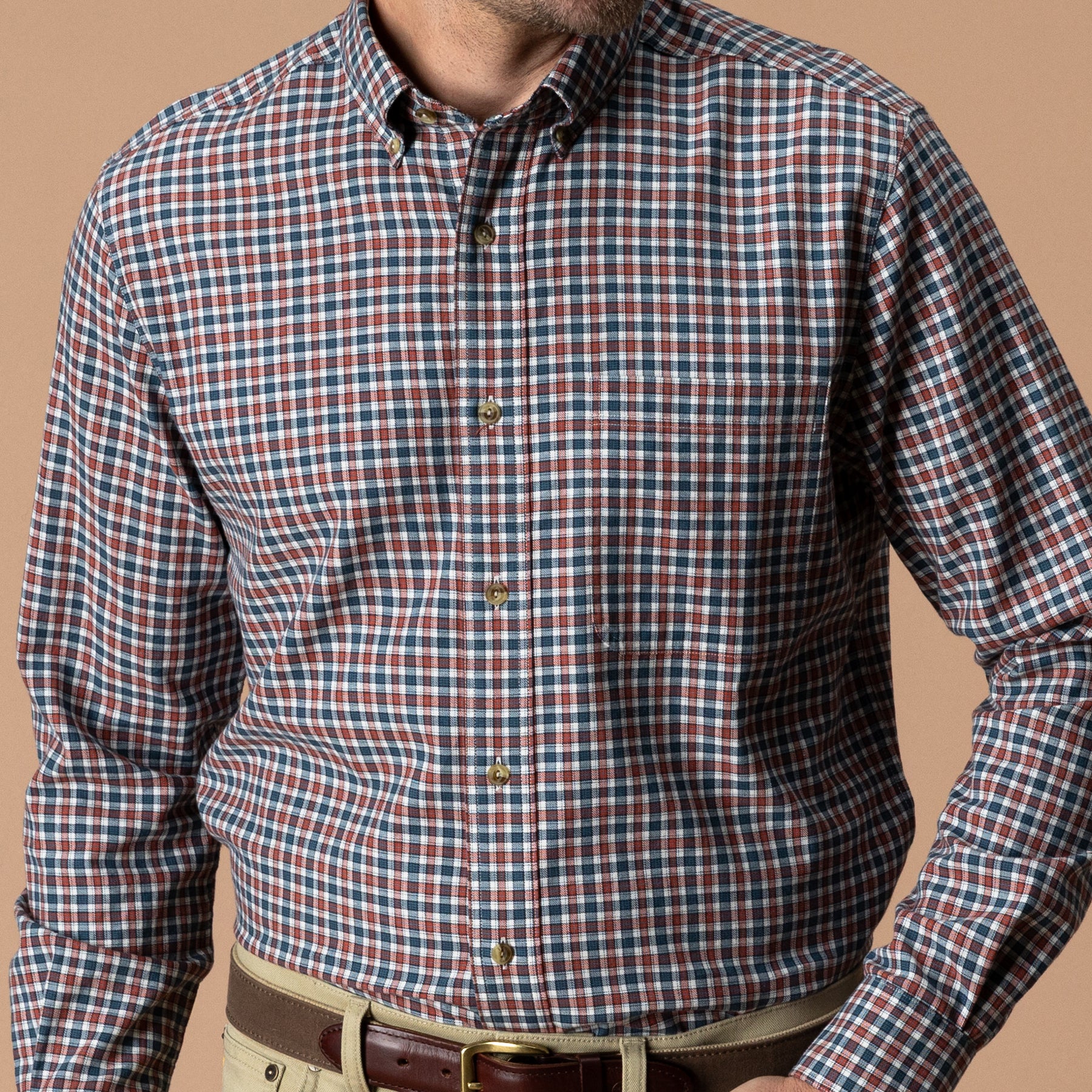 Cotton Wool Sport Shirt - Caldor Plaid - Stormy Teal