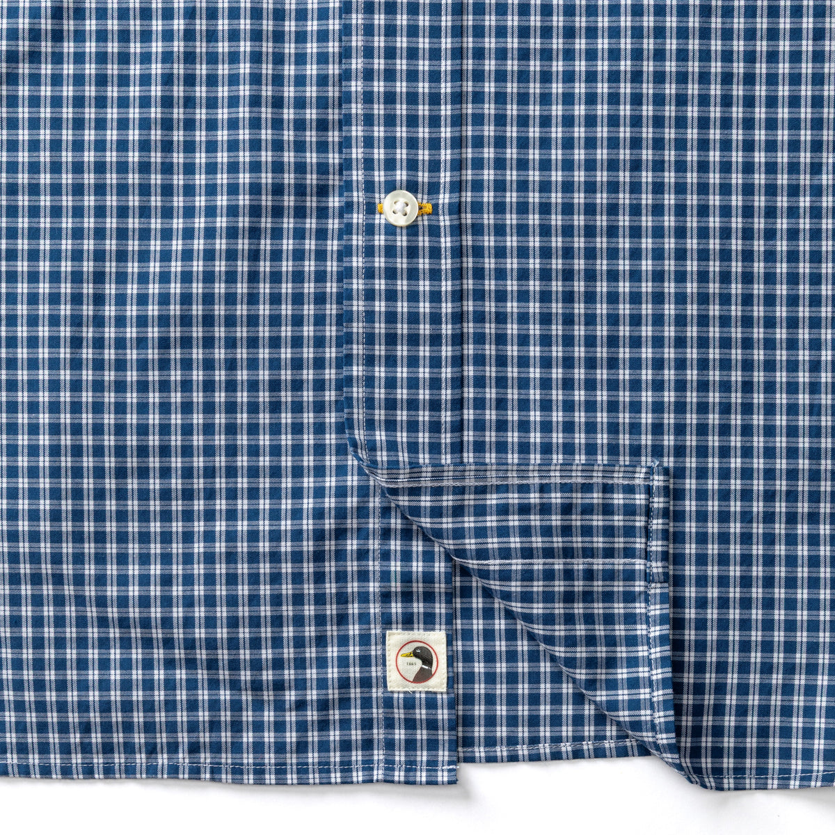 Cotton Cashmere Poplin Sport Shirt - Bridger Plaid - Navy Peony