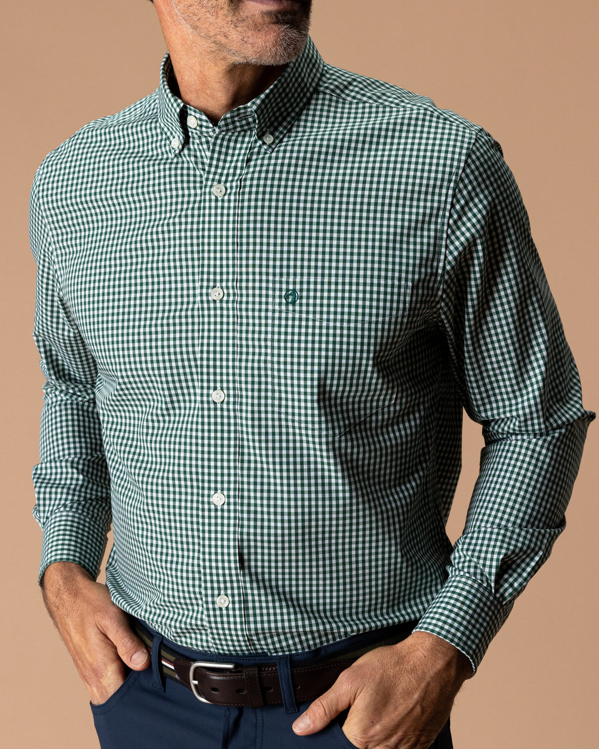 Performance Poplin Sport Shirt - Pritchard Plaid - Hunter Green