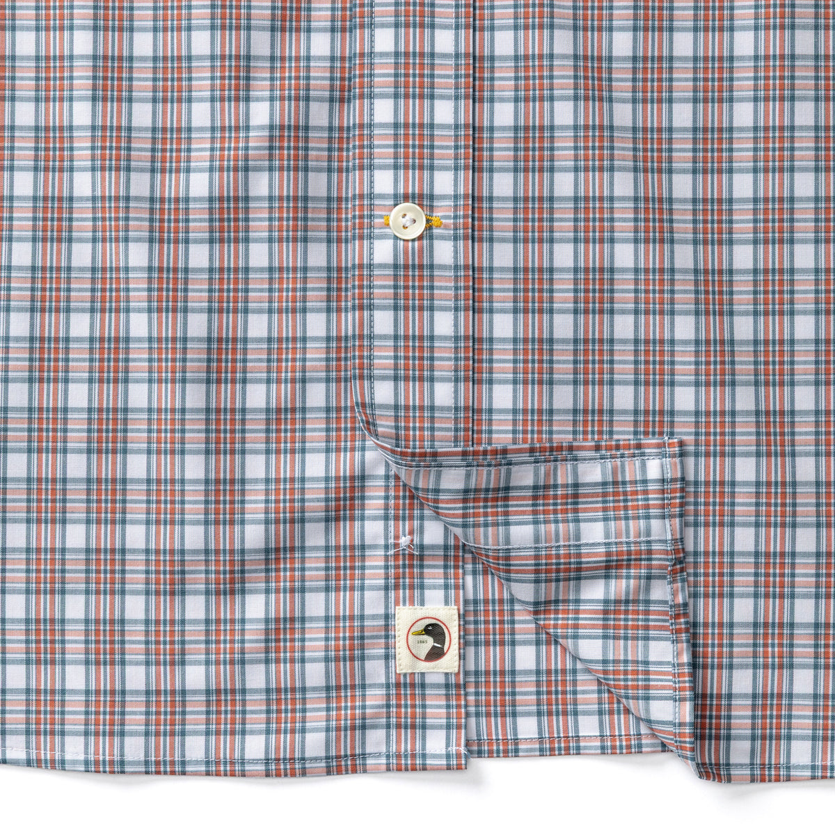 Performance Poplin Sport Shirt - Barrett Plaid - Cedarwood Red