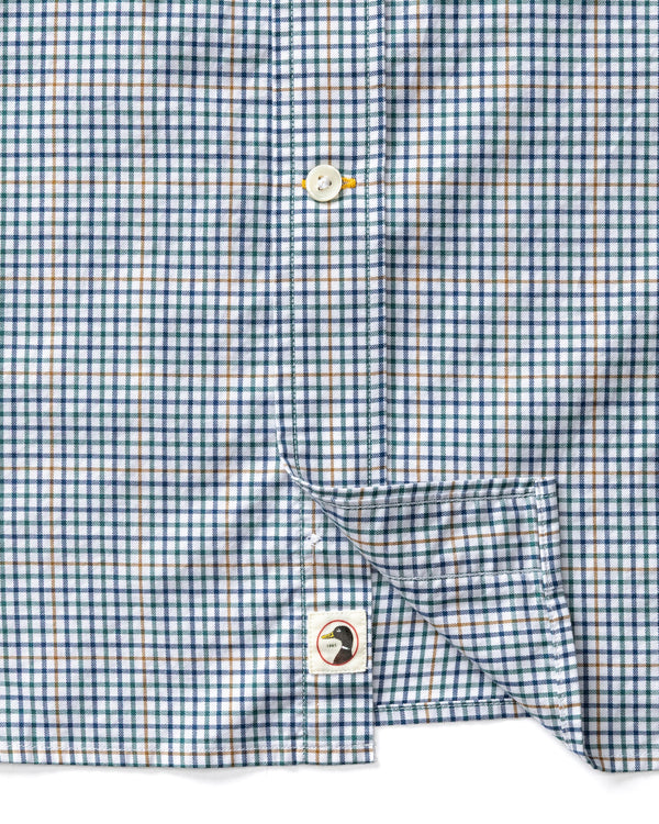 Cotton Twill Sport Shirt - Goodwin Plaid - Midnight Teal