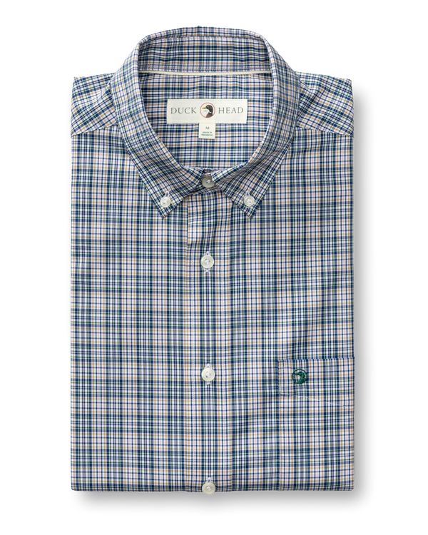 Performance Poplin Sport Shirt - Winstead Plaid - Navy Peony