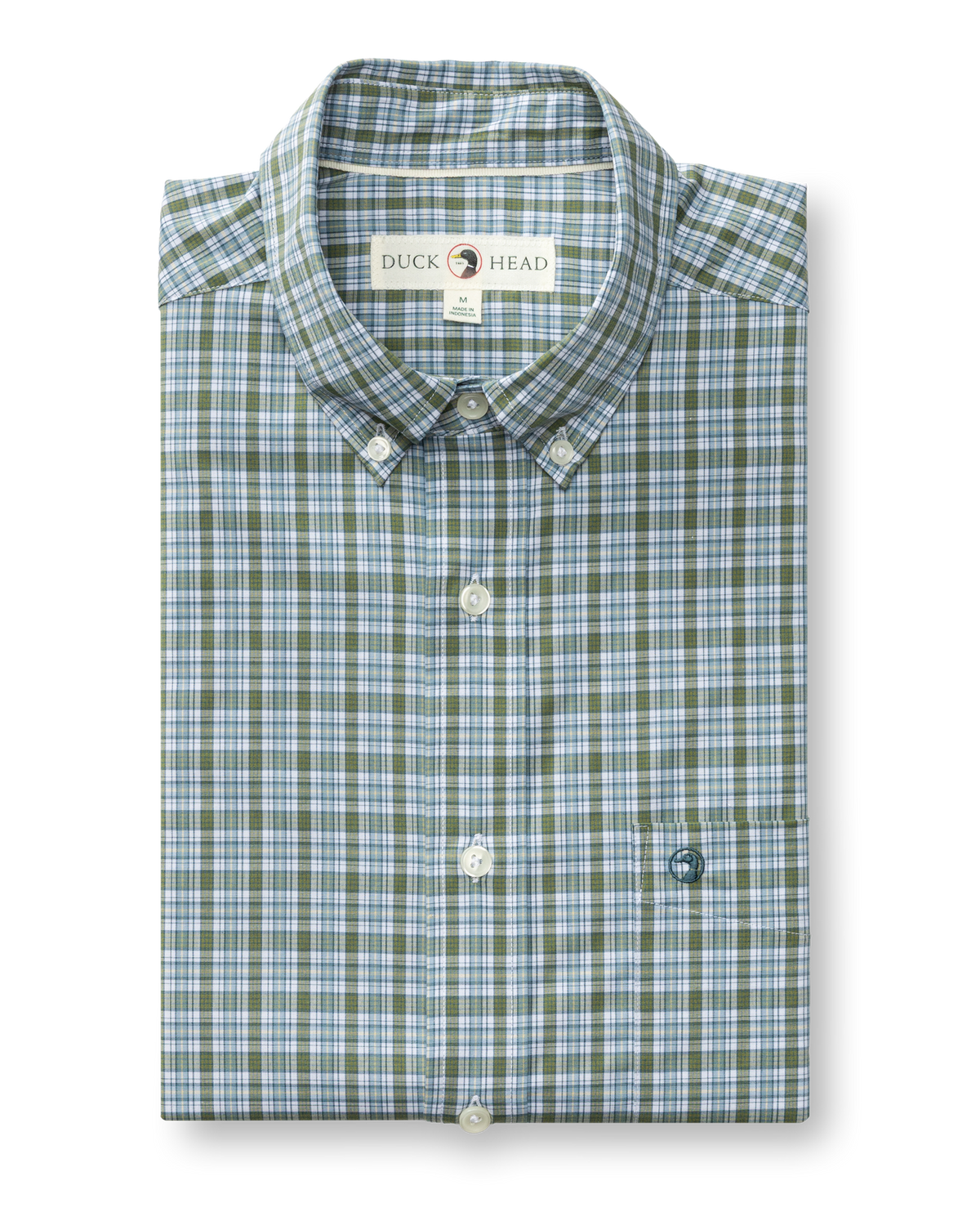Performance Poplin Sport Shirt - Denton Plaid - Mossy Bark