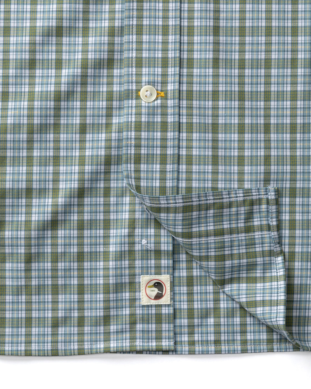 Performance Poplin Sport Shirt - Denton Plaid - Mossy Bark