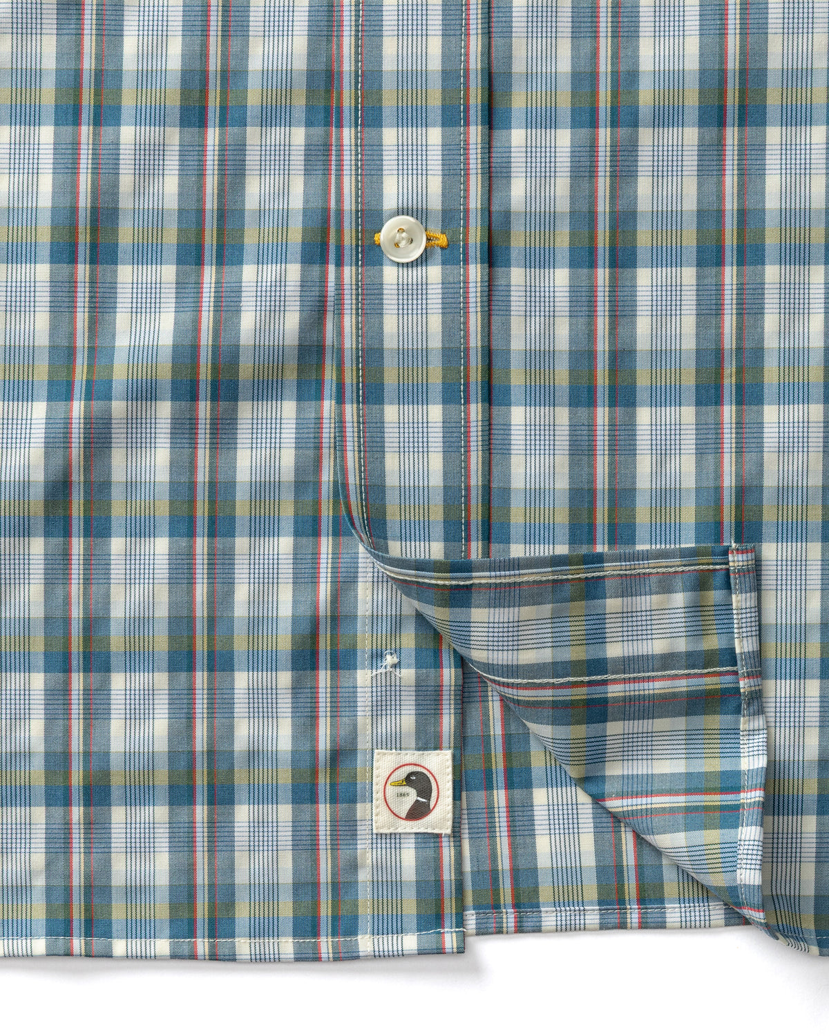 Performance Poplin Sport Shirt - Eaton Plaid - Sandrift Khaki