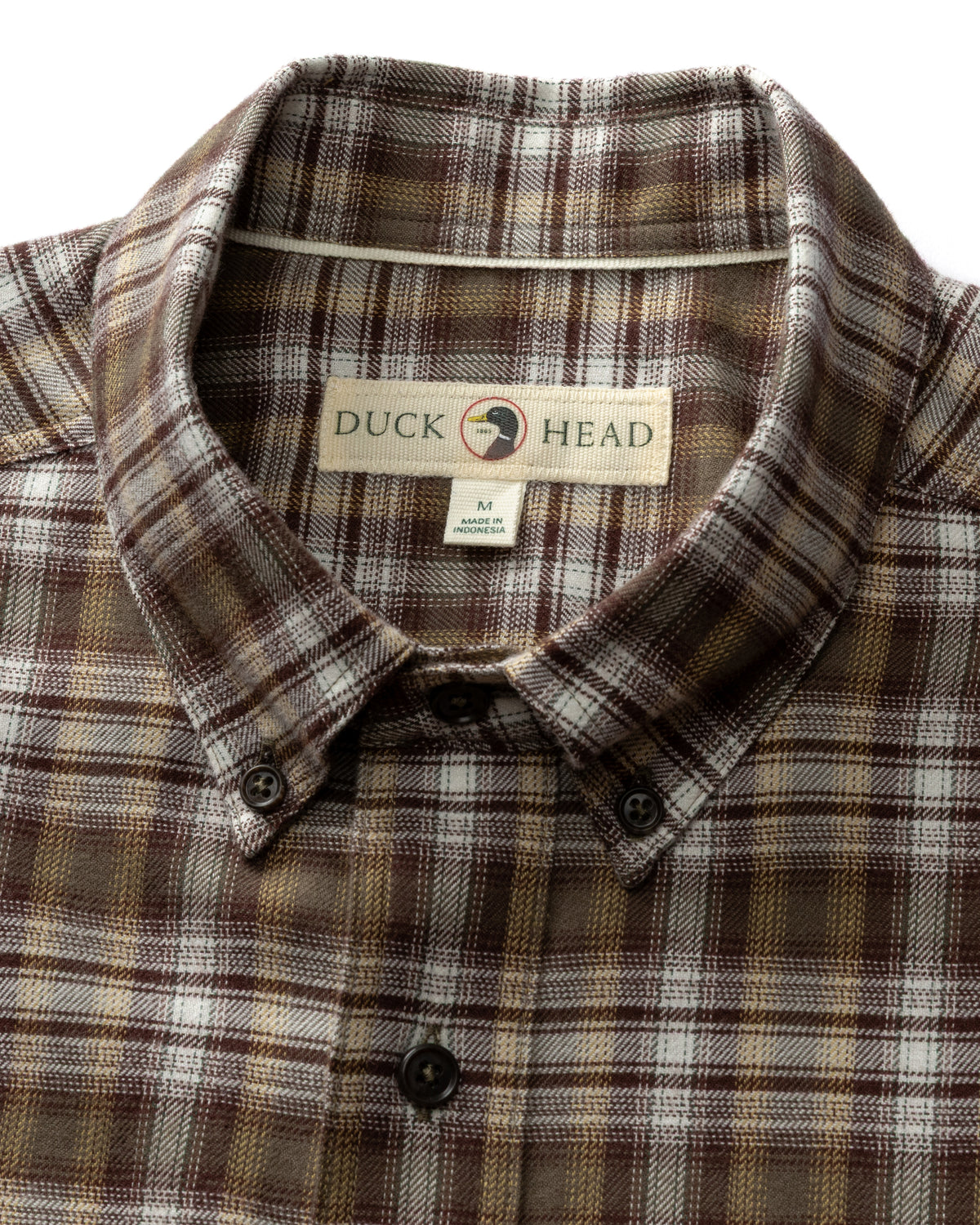 Cotton Flannel Sport Shirt - Merin Plaid - Crocodile Brown