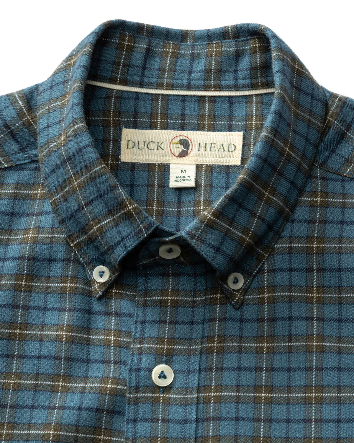 Cotton Flannel Sport Shirt - Wexler Plaid - Stormy Teal