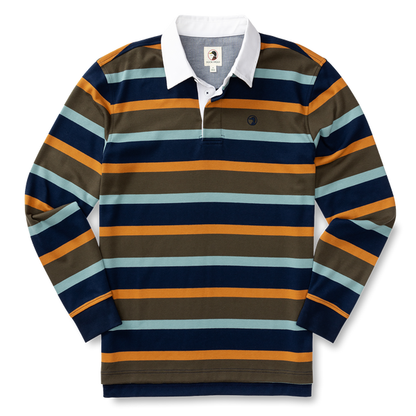 Legacy Stripe Rugby Shirt - Dark Forest Green