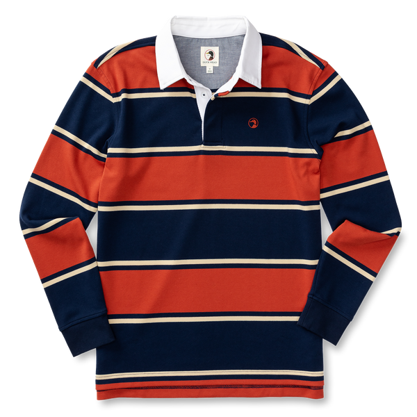 Legacy Stripe Rugby Shirt - Red Ochre
