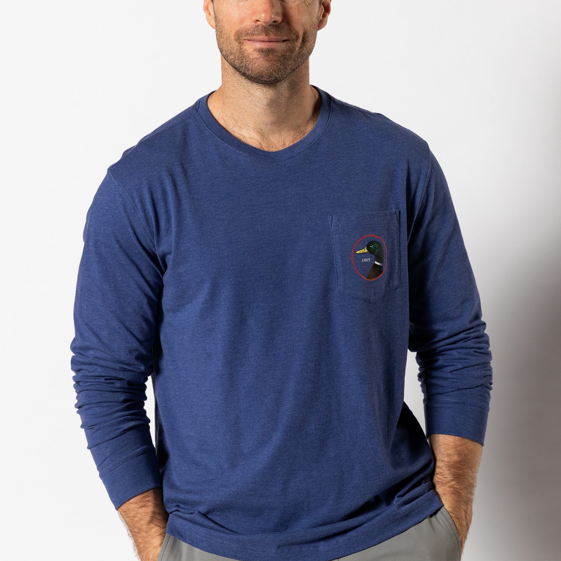 Logo Long Sleeve T-Shirt - Beacon Blue Heather