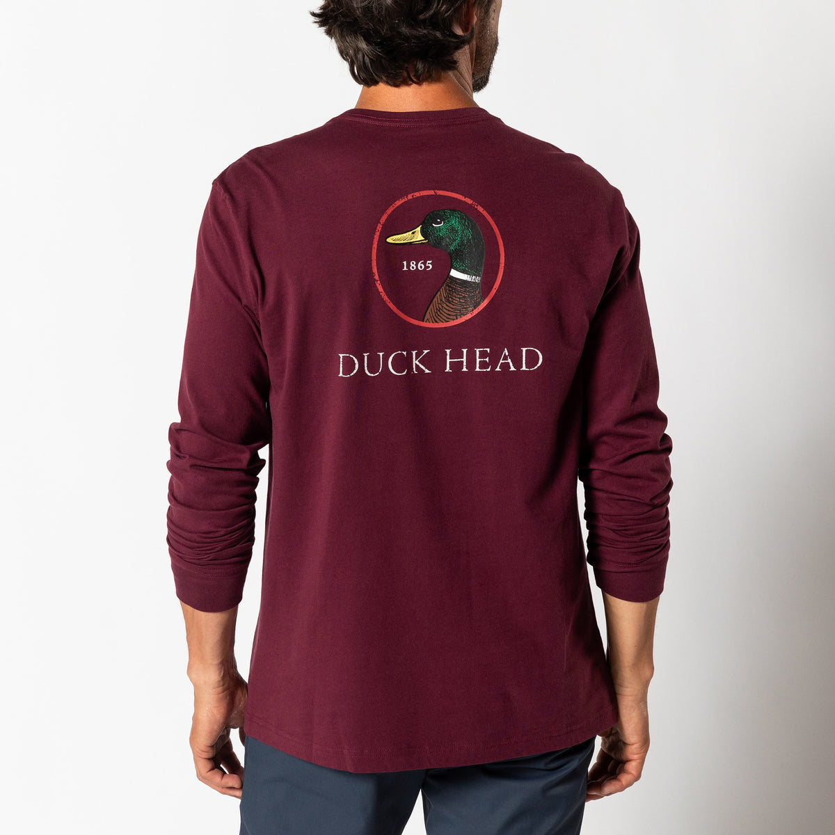 Long Sleeve Performance Logo Tee, Ducks on Teal main image 1