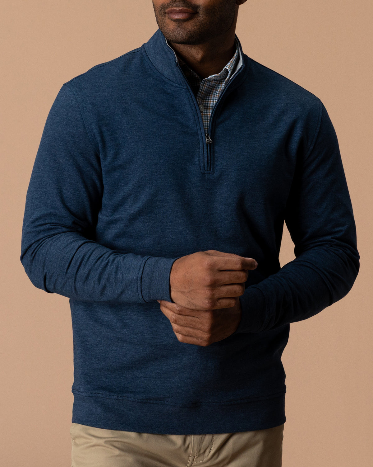 Dunmore Performance 1/4 Zip Pullover - Royal Navy Heather