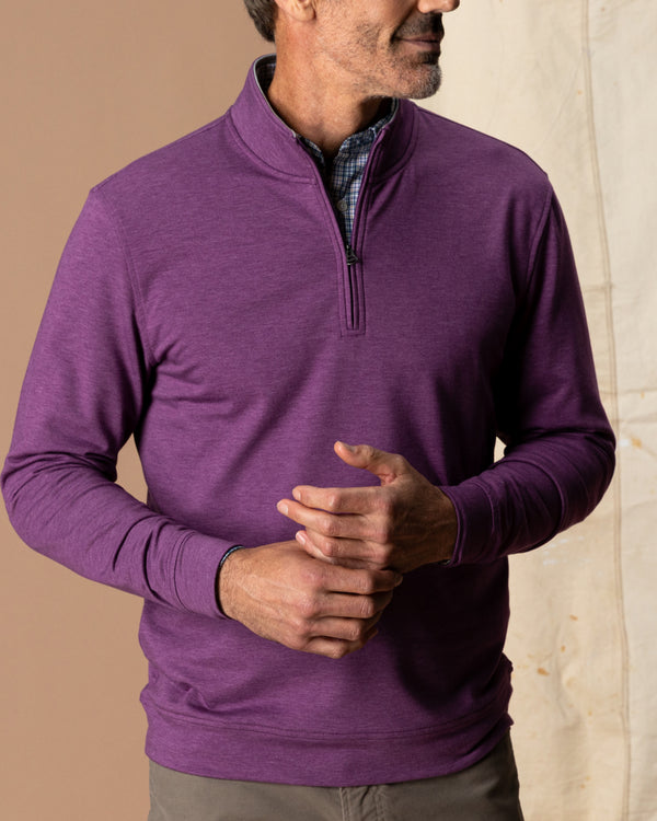 Dunmore Performance 1/4 Zip Pullover - Aubergine Heather
