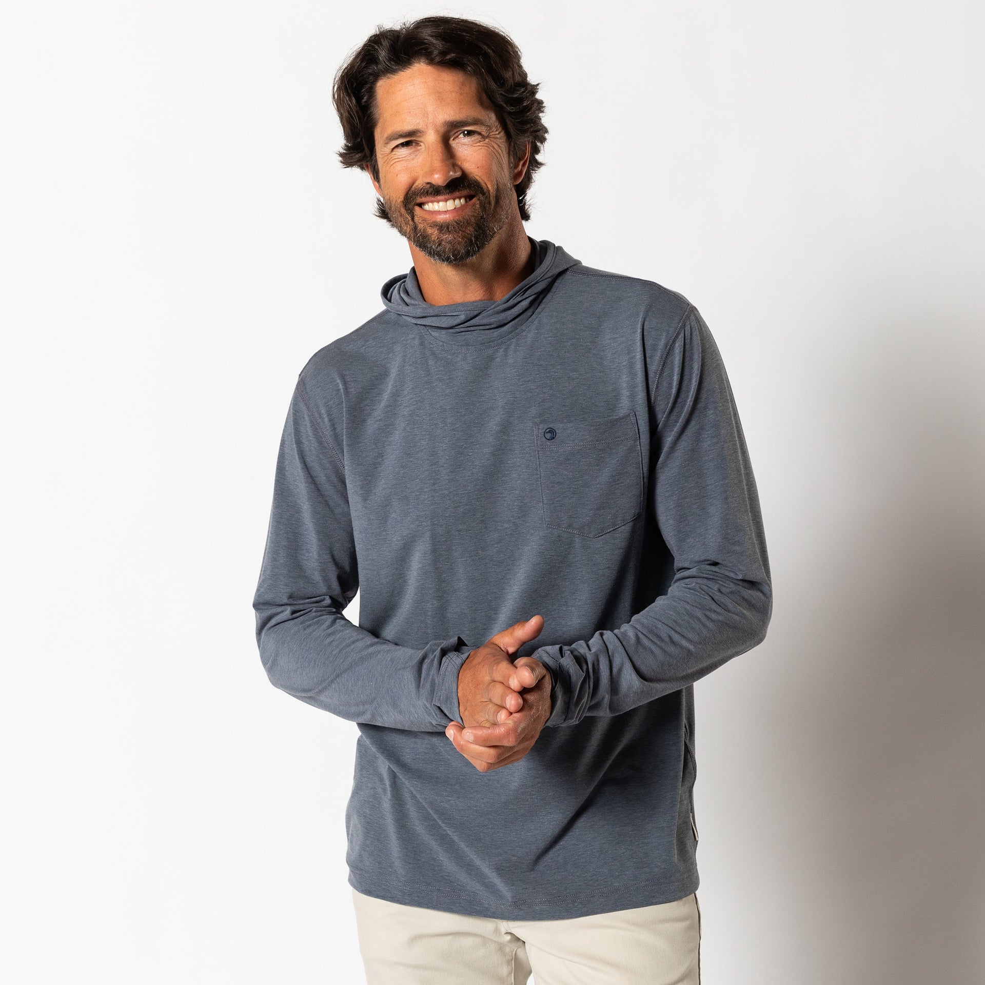Windward Performance Hooded T-Shirt - Ocean Grey Heather