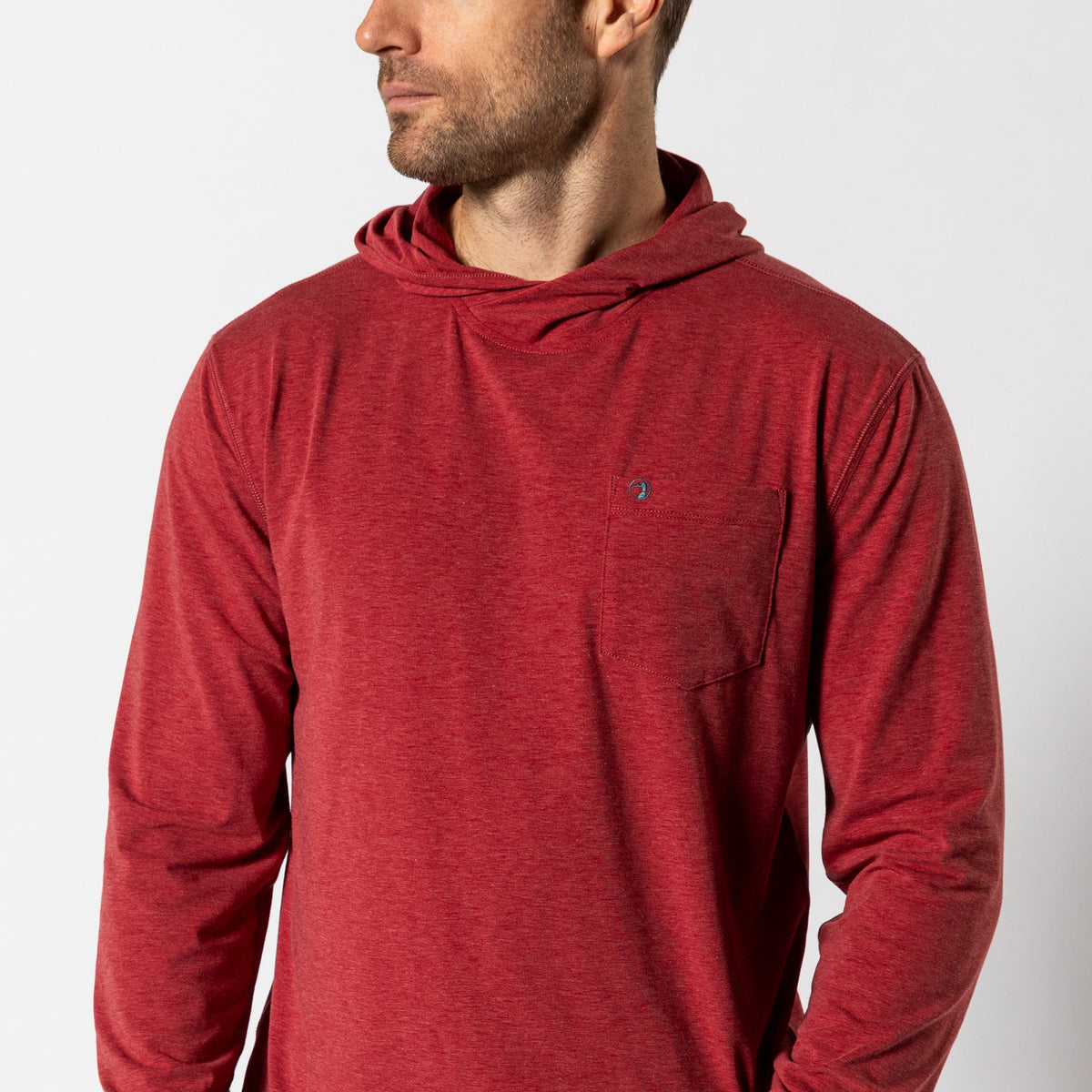 Windward Performance Hooded T-Shirt - Rio Red Heather – Duck