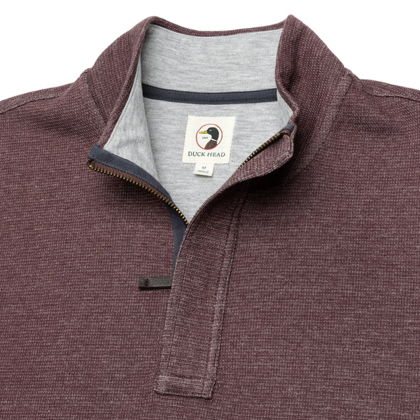 Bearing Pique Performance 1/4 Zip Pullover - Dark Cognac