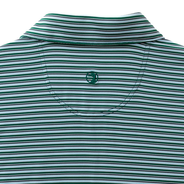 Long Drive Performance Polo - Barker Stripe - Forest Green
