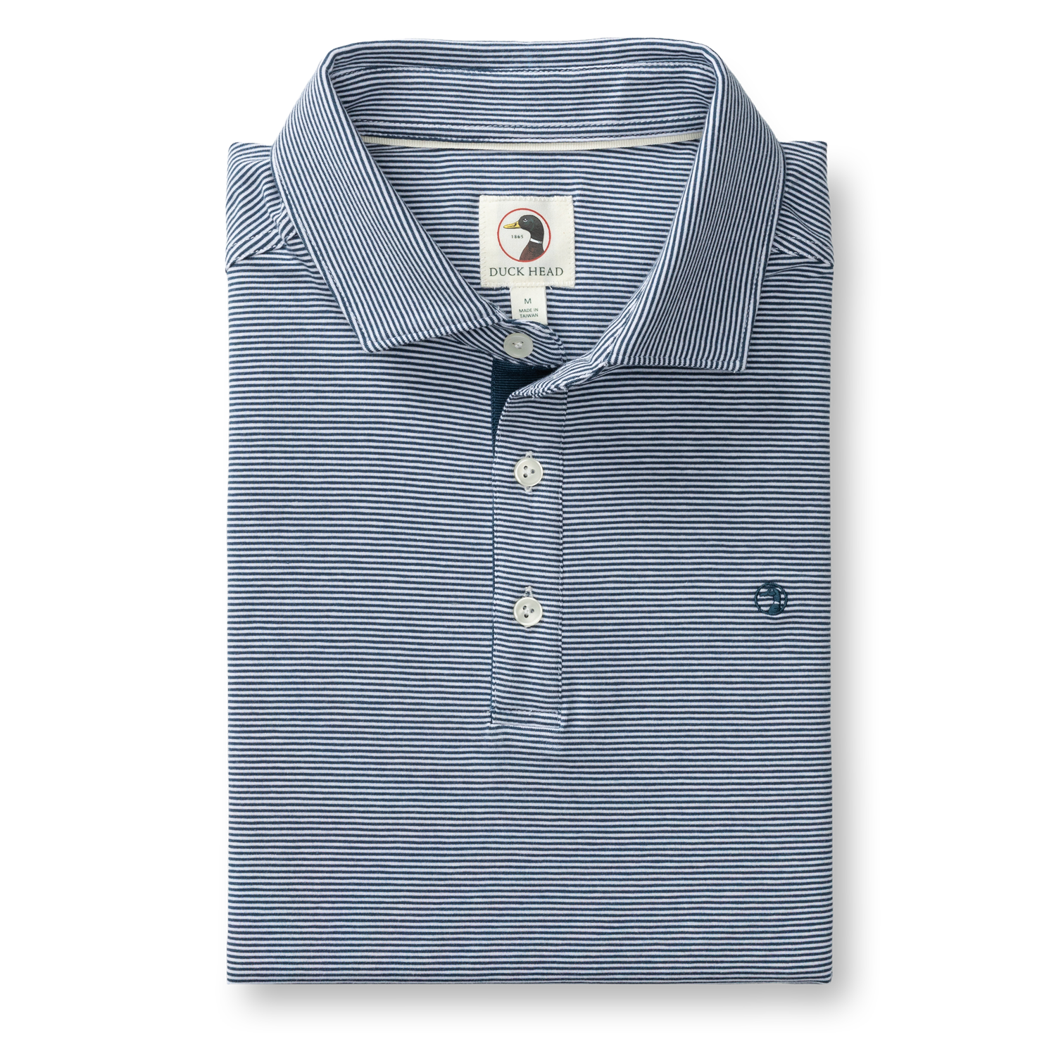 Hanover Pima Cotton Jersey Polo - Blaine Stripe - Mallard Blue