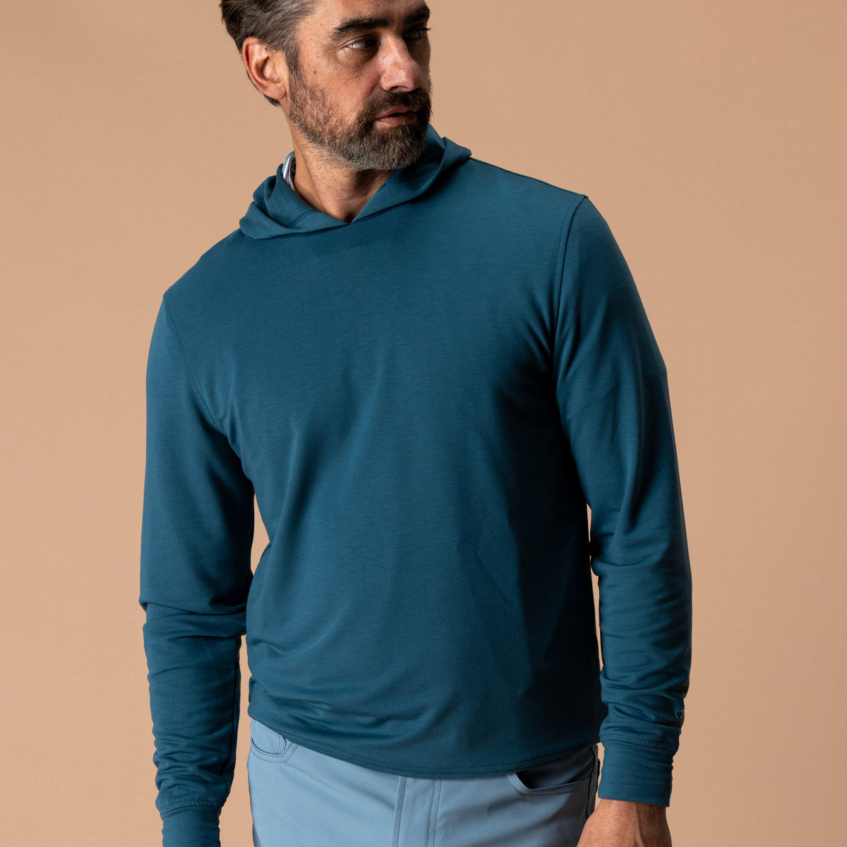 Dunmore Performance Hooded Pullover - Stormy Teal