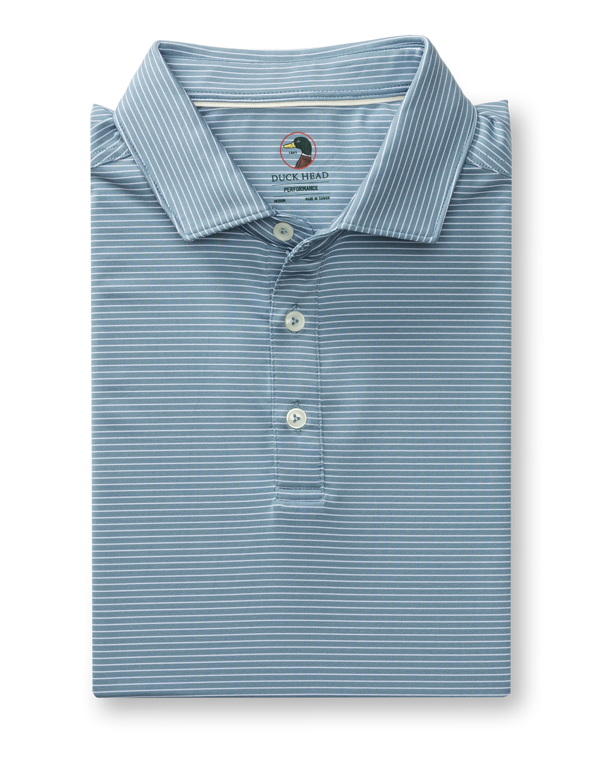 Long Drive Performance Polo - Whit Stripe - Windblown Sky