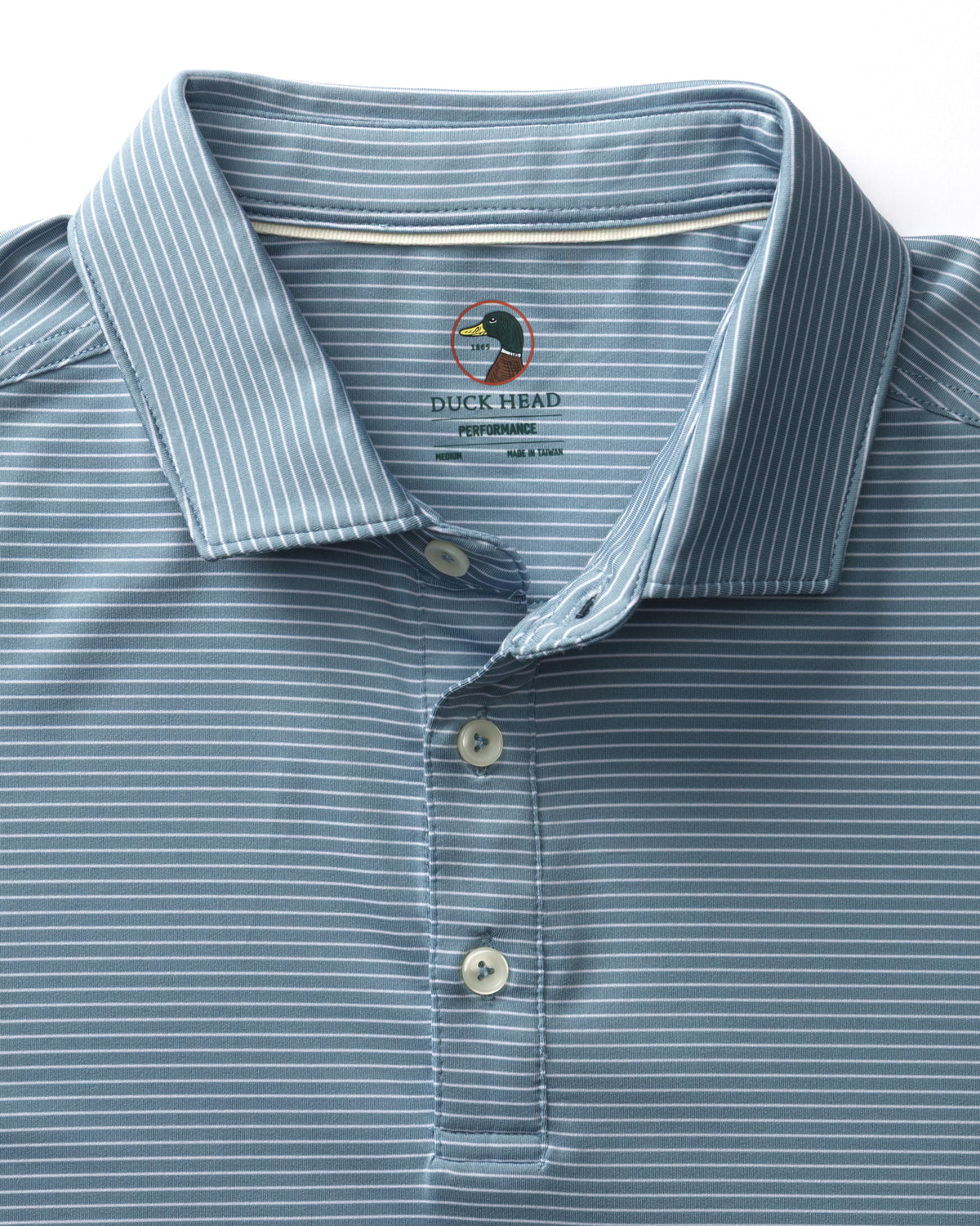 Long Drive Performance Polo - Whit Stripe - Windblown Sky