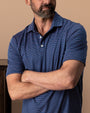 Long Drive Performance Polo - Whit Stripe - Navy Peony