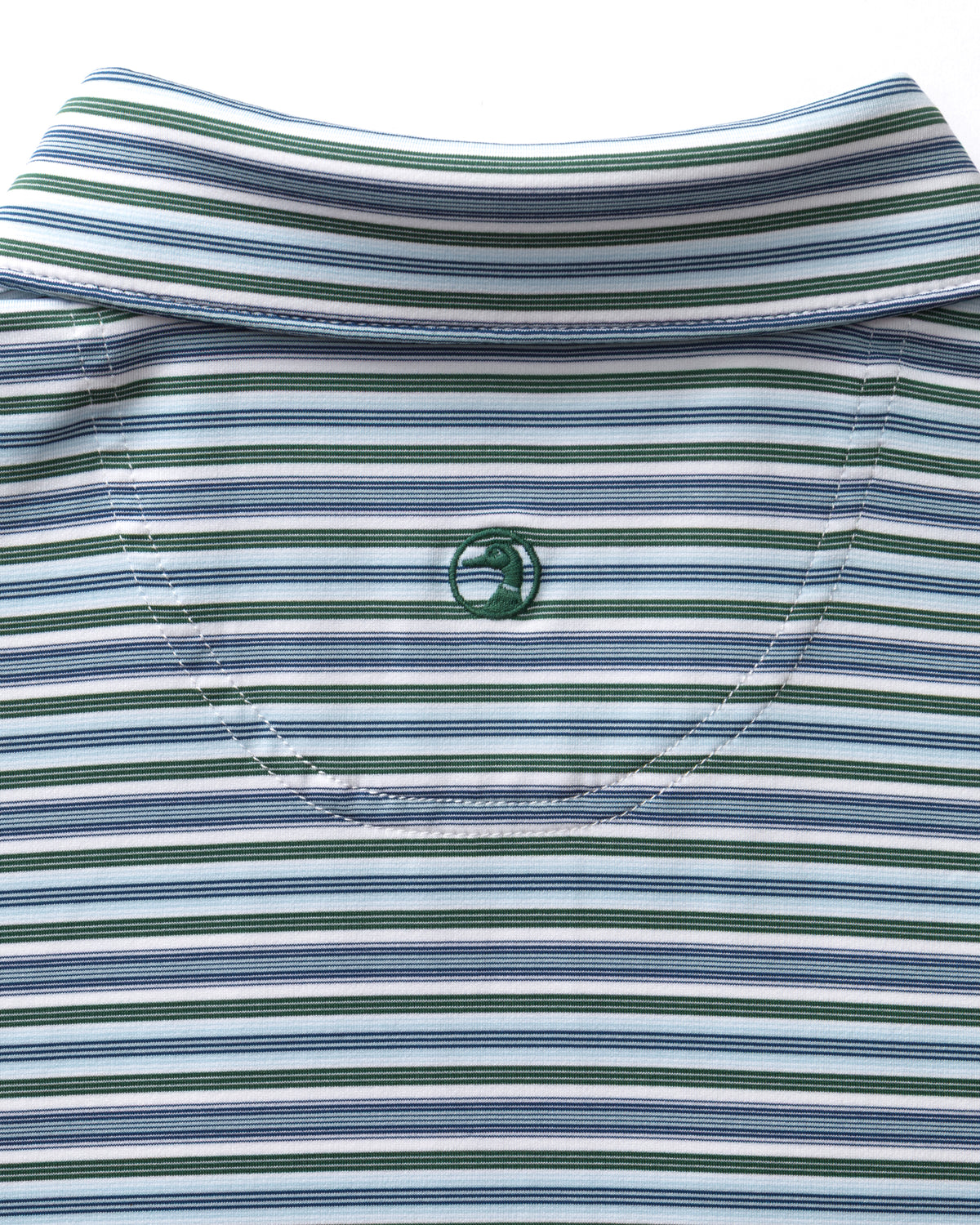 Long Drive Performance Polo - Caro Stripe - Hunter Green