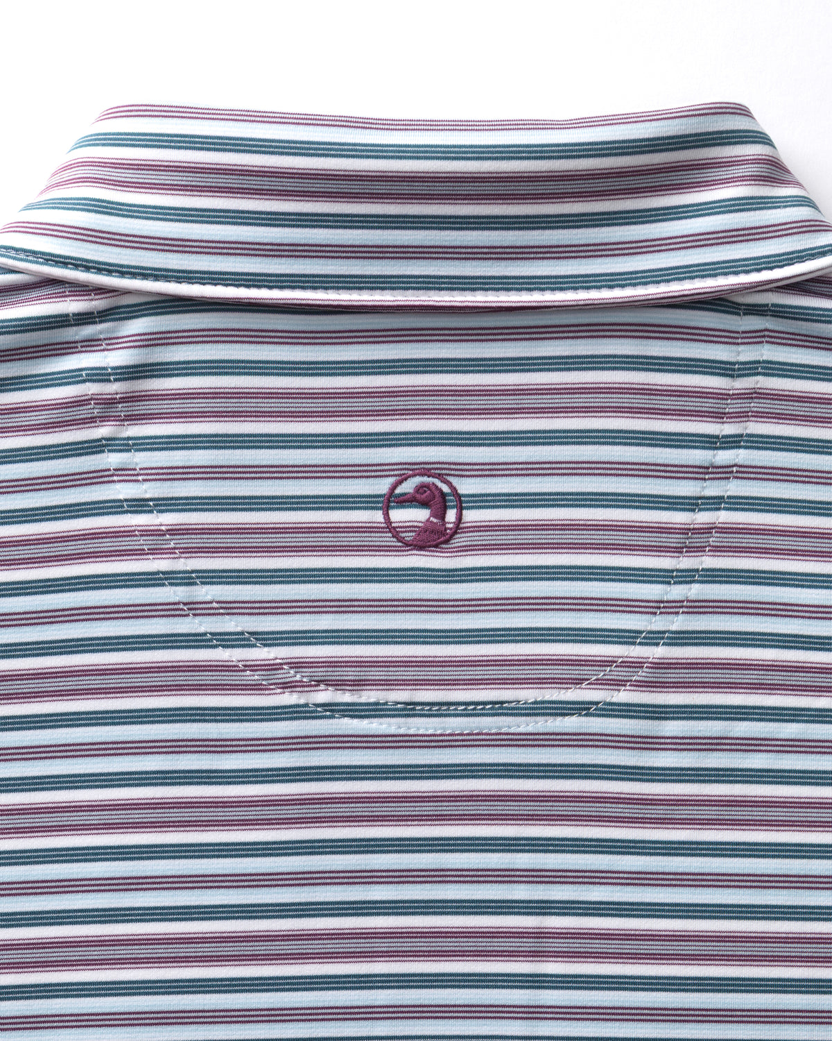 Long Drive Performance Polo - Caro Stripe - Aubergine