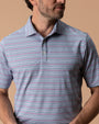 Long Drive Performance Polo - Caro Stripe - Aubergine
