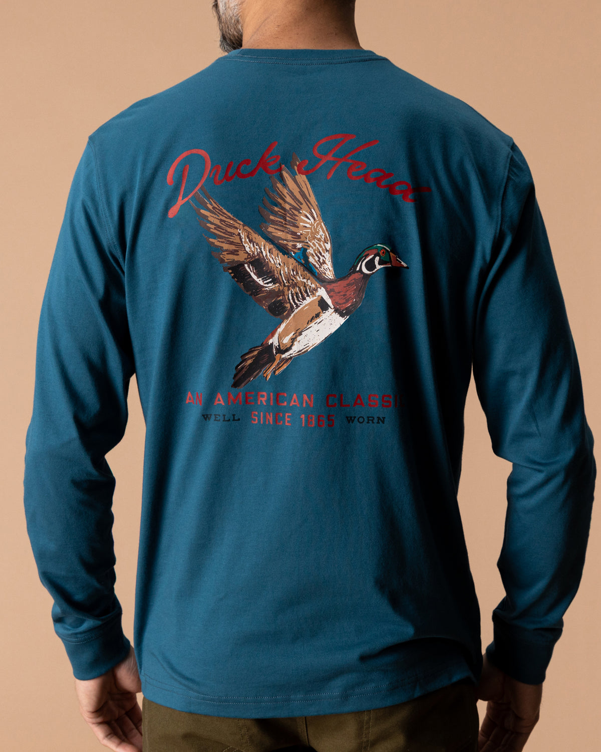 Flying Wood Duck T-Shirt - Stormy Teal