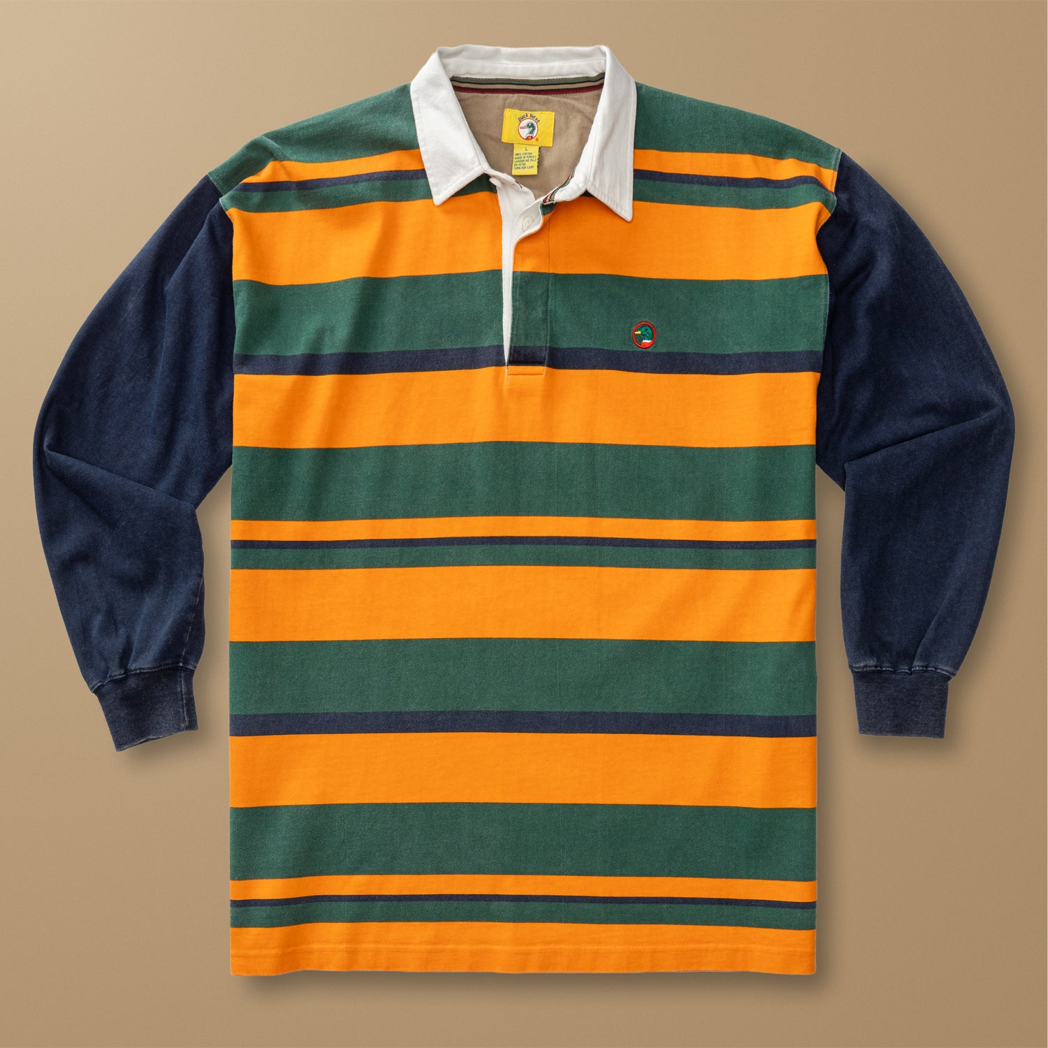 Heathered Striped Rugby Shirt L