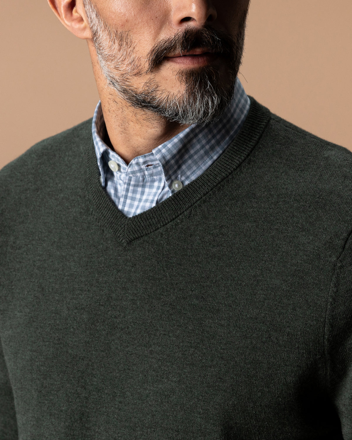 Buckley Merino V-Neck Sweater - Dark Forest Green Heather
