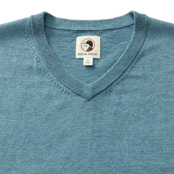 Buckley Merino V-Neck Sweater - Shadow Blue Heather