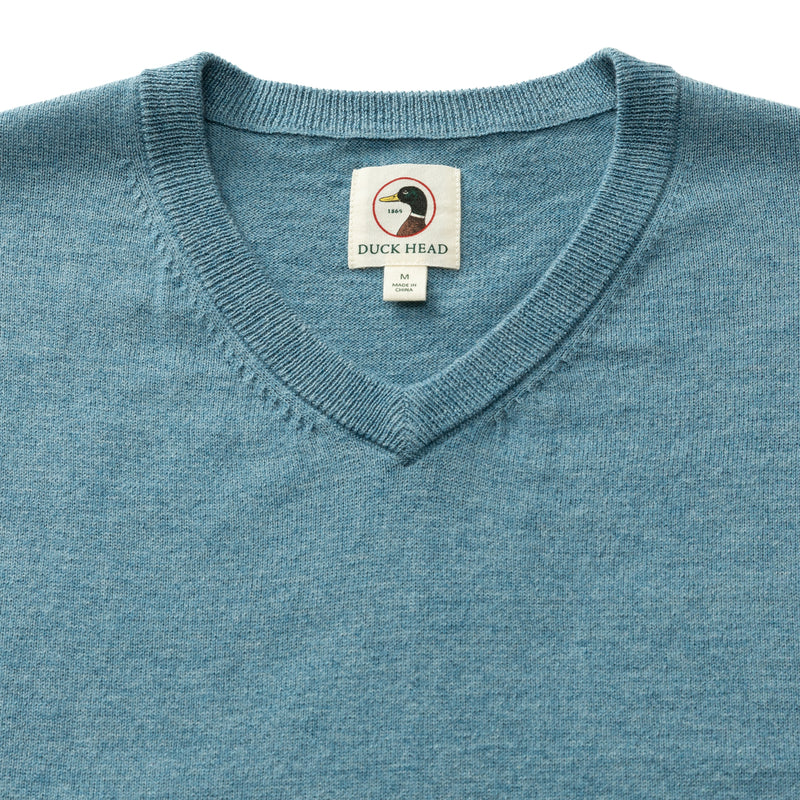 Buckley Merino V-Neck Sweater - Shadow Blue Heather