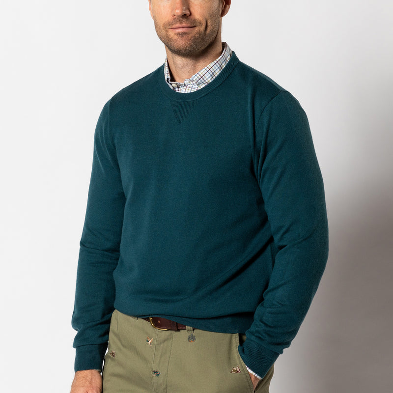 Henson Merino Crewneck Sweater - Emerald Green