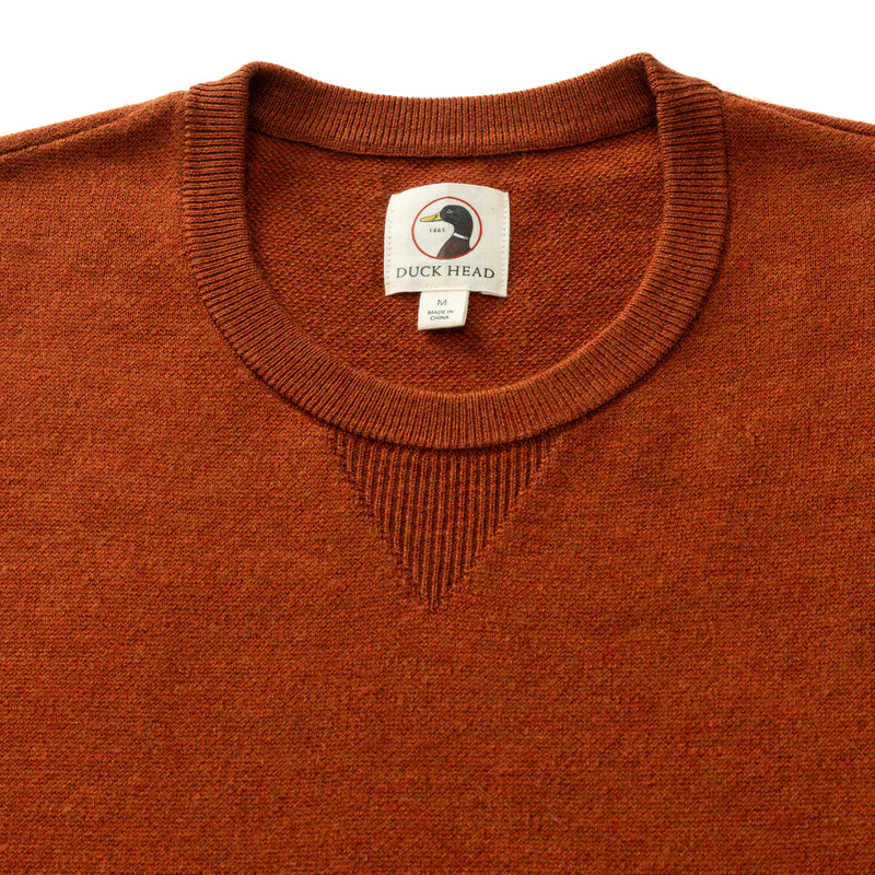 Henson Merino Crewneck Sweater - Burnt Brick Heather