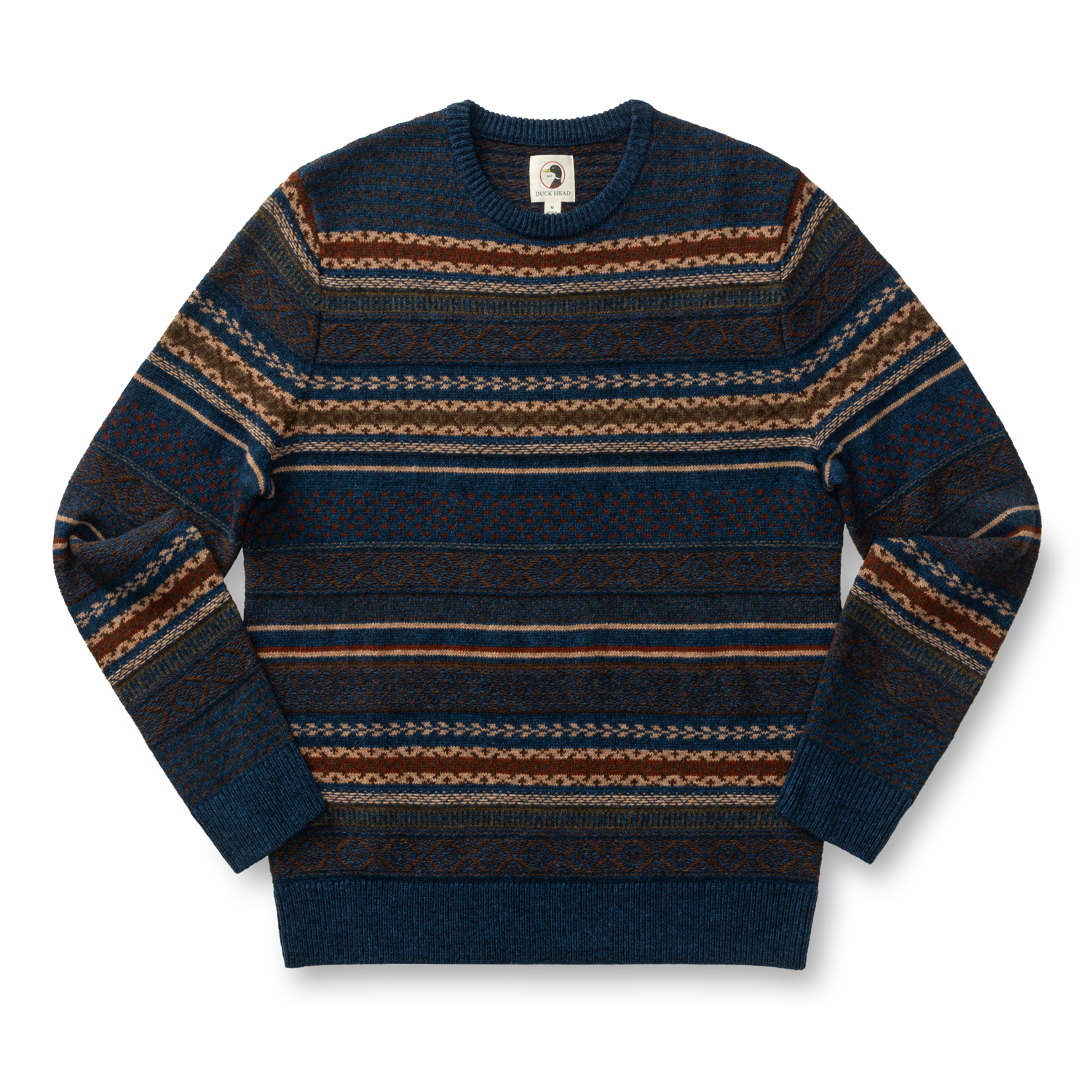 Birch Fair Isle Crewneck Sweater - Maritime Blue Heather