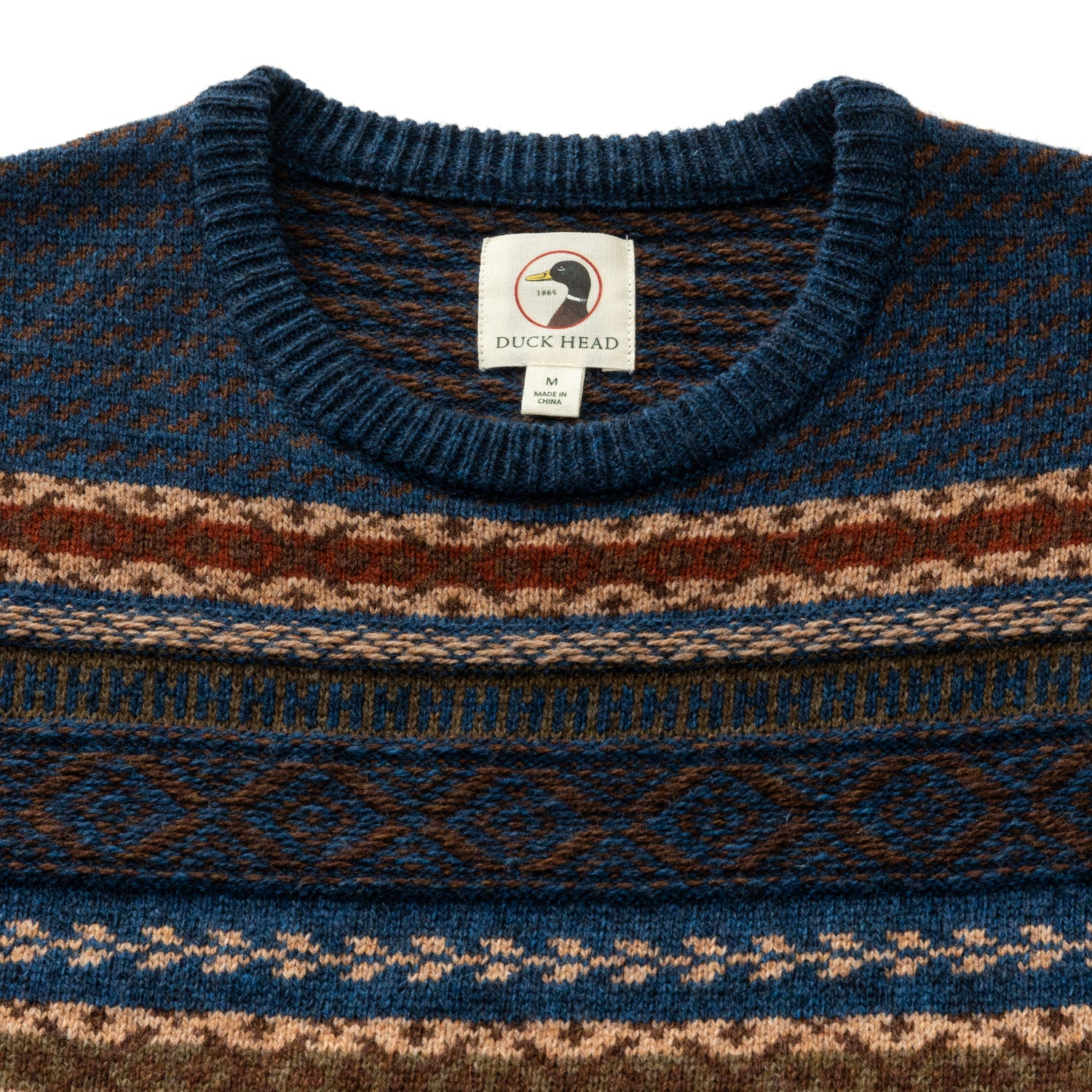 Birch Fair Isle Crewneck Sweater - Maritime Blue Heather