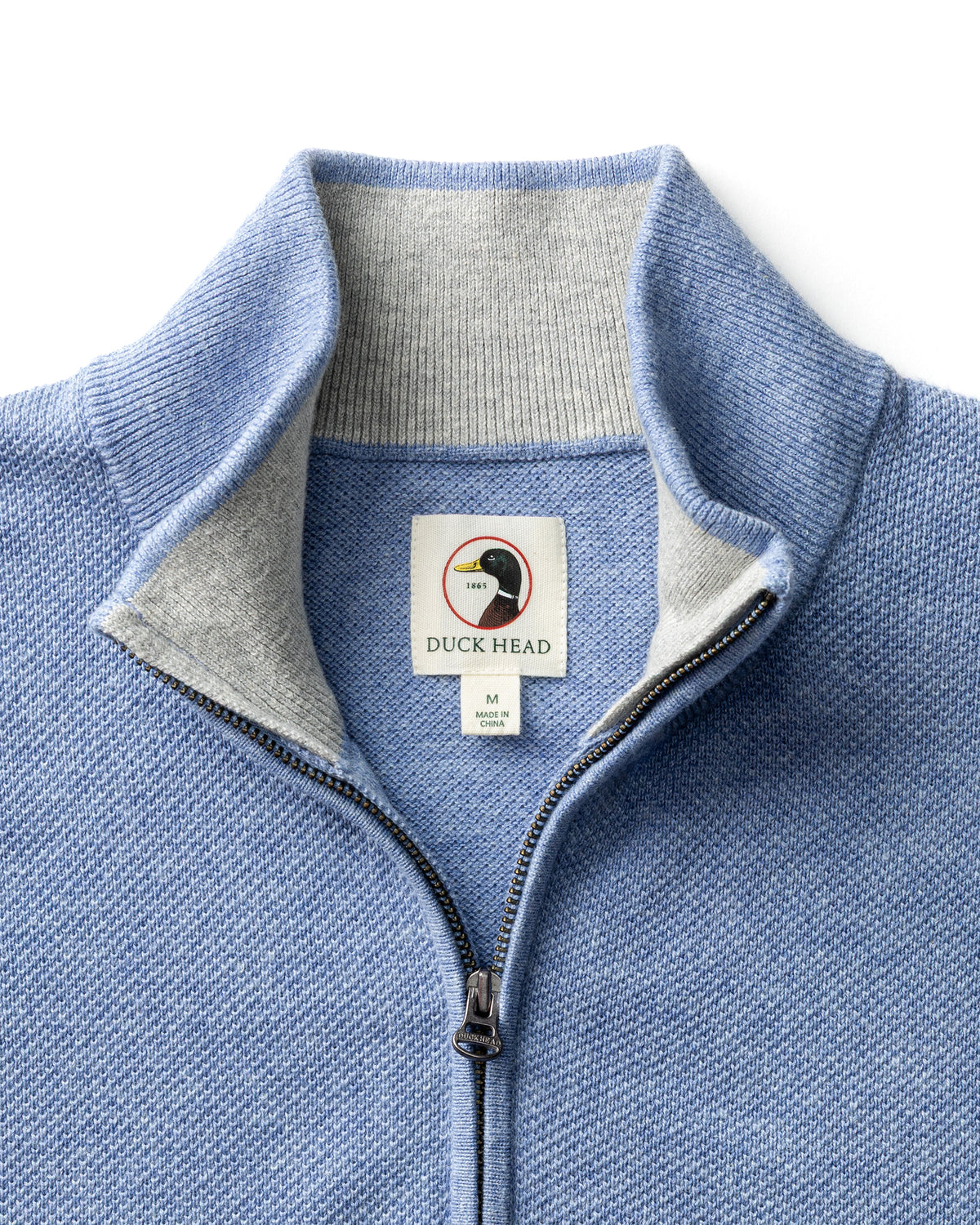Colton Pique 1/4 Zip Sweater - Chambray Blue Heather