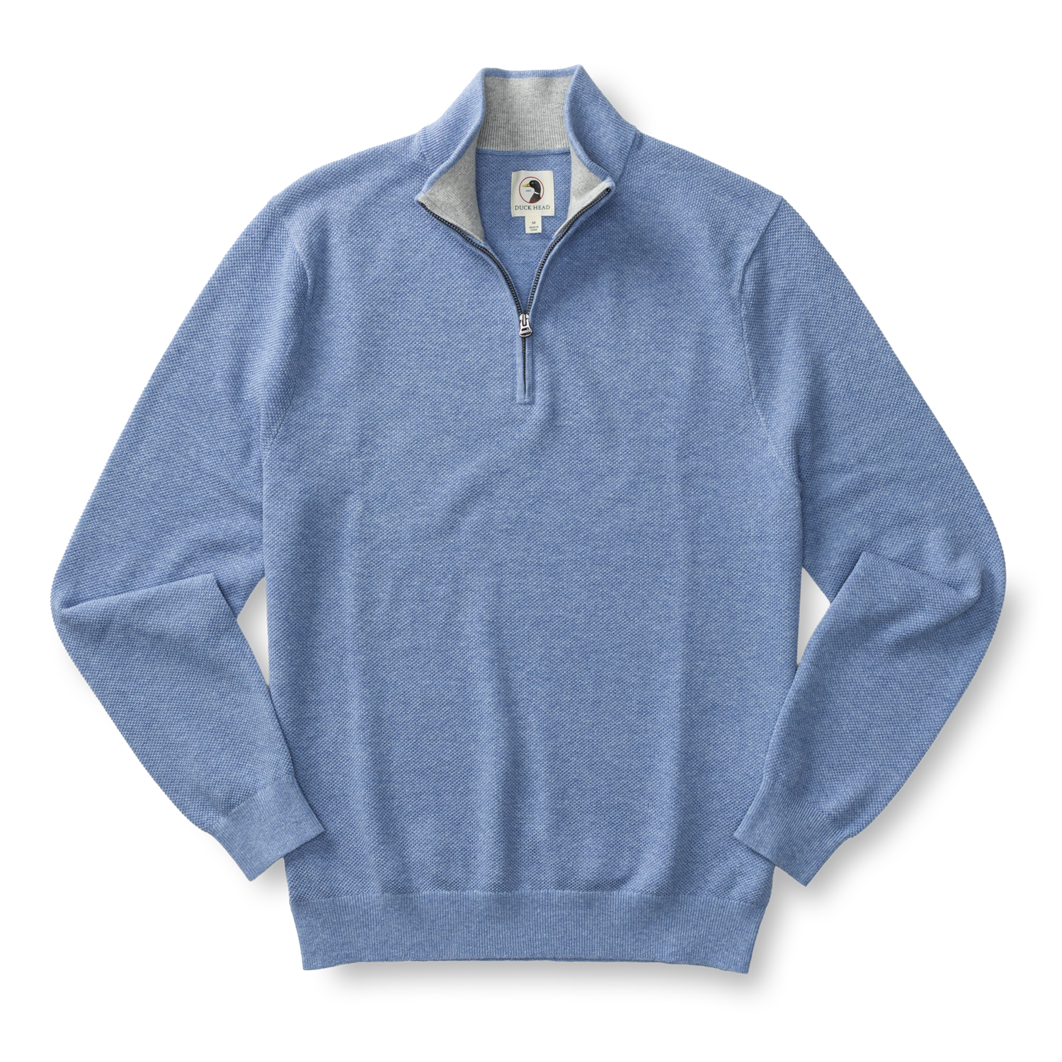 Colton Pique 1/4 Zip Sweater - Chambray Blue Heather