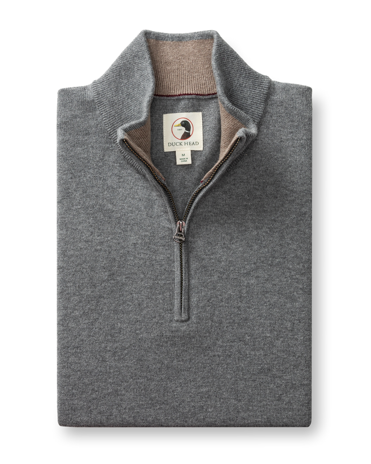 Ridley Cotton Cashmere 1/4 Zip Sweater - Monument Gray Heather