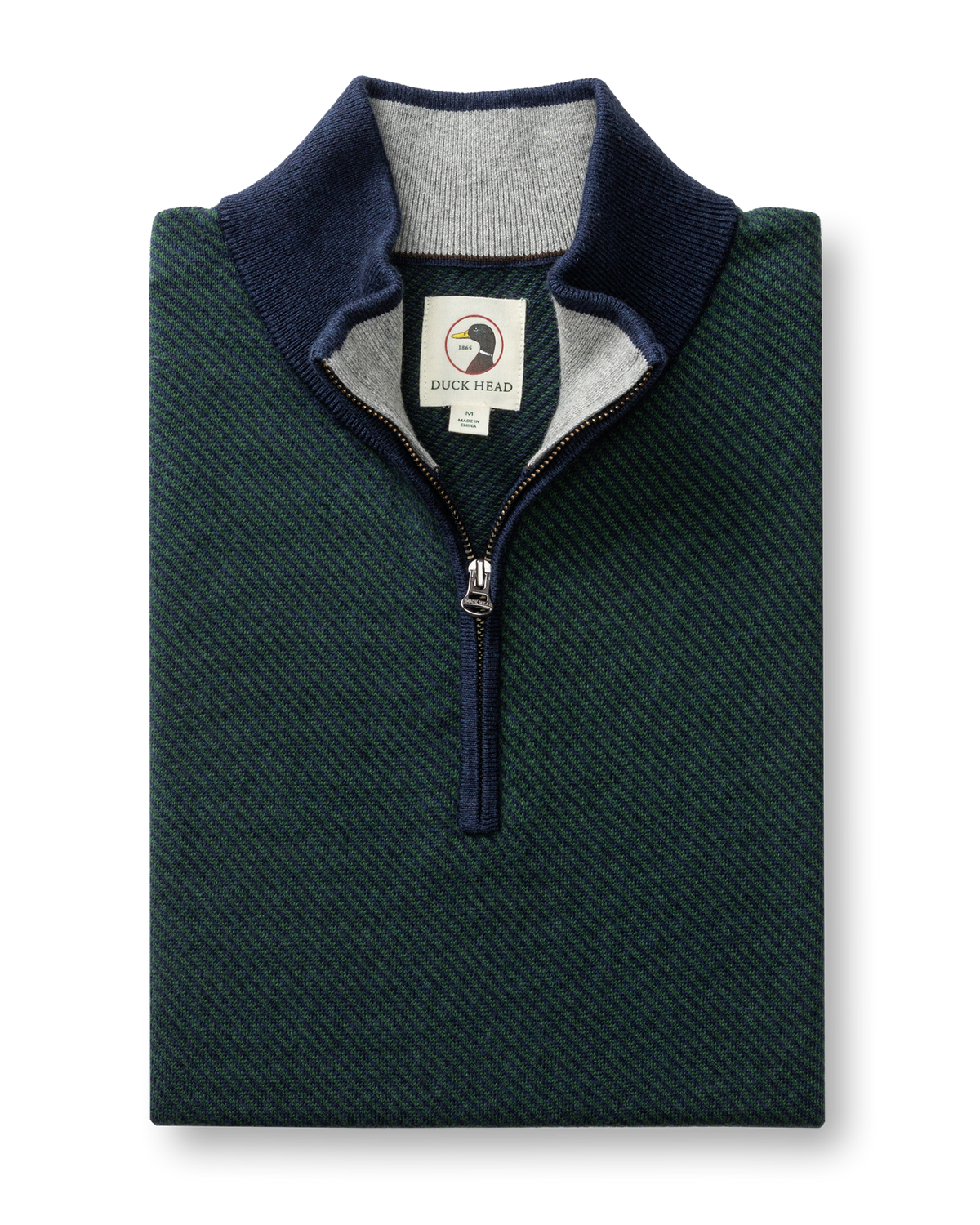 Ridley Cotton Cashmere 1/4 Zip Sweater - Hunter Green Heather