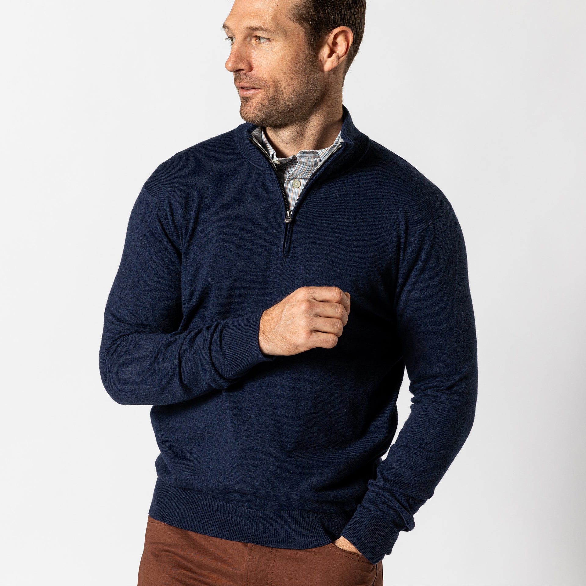Ridley 1/4 Zip Sweater - Maritime Blue
