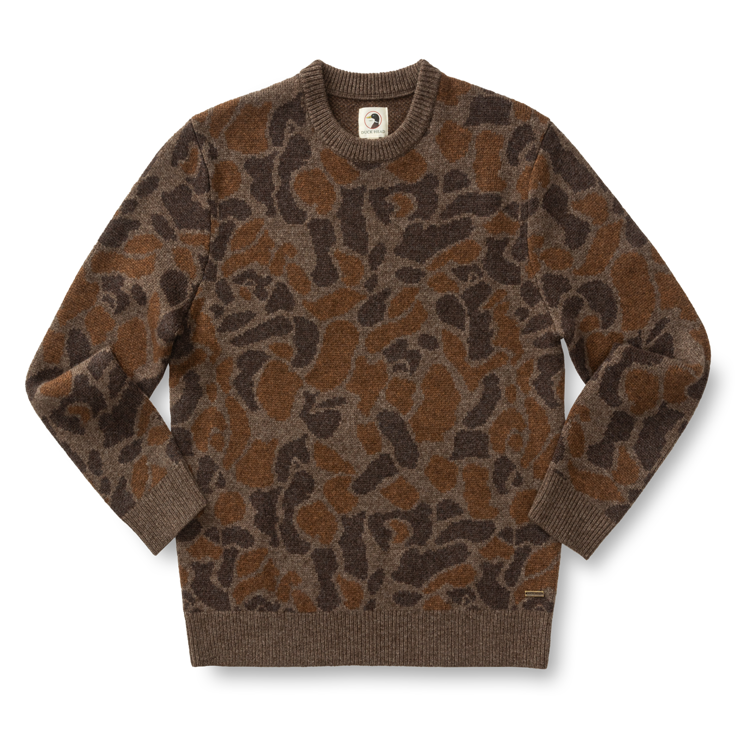 Camo Intarsia Crewneck Sweater - Toasted Khaki Camo