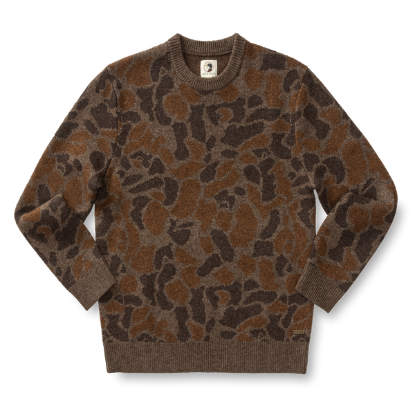 Camo Intarsia Crewneck Sweater - Toasted Khaki Camo