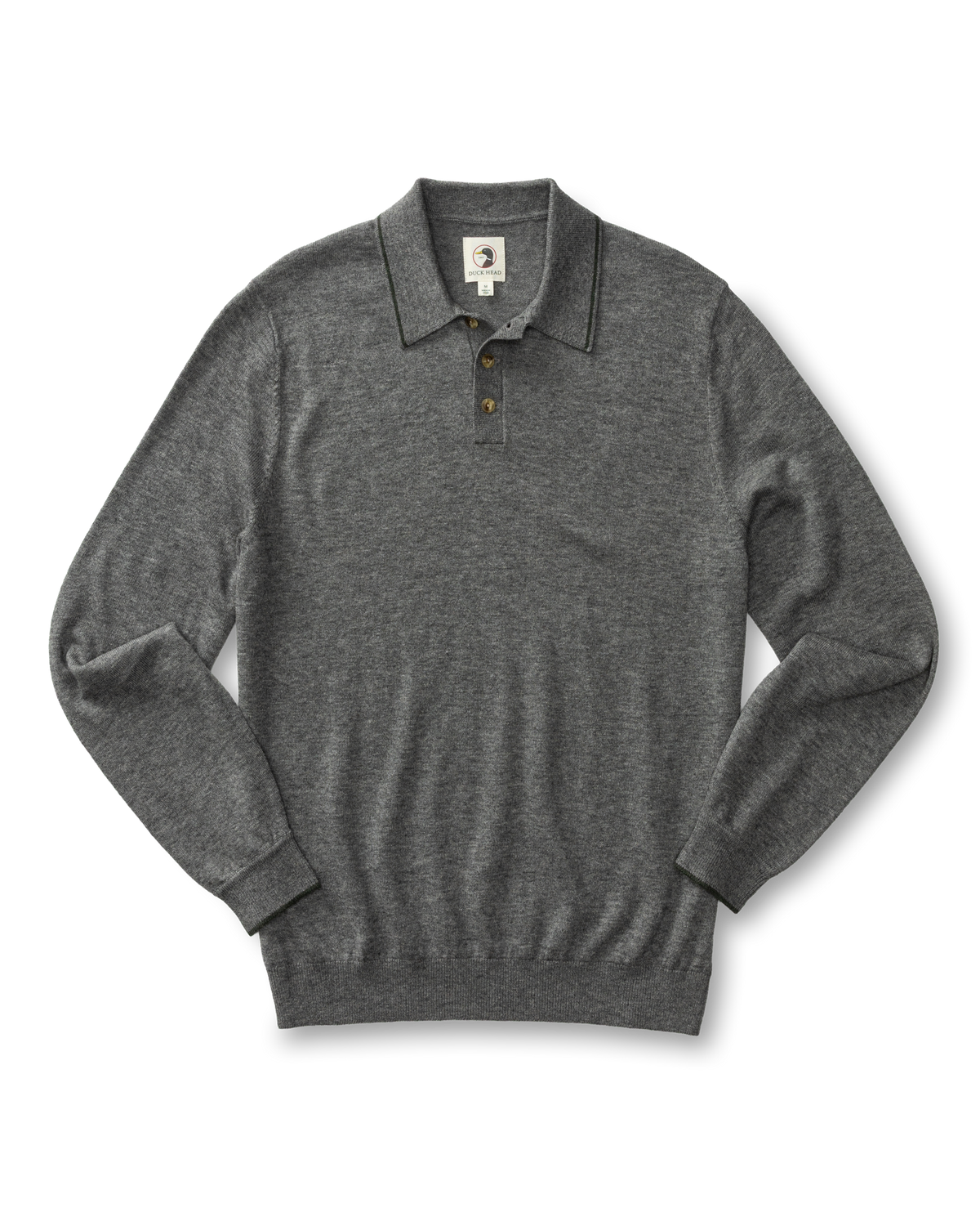Jonas Merino Polo Sweater - Fossil Gray Heather